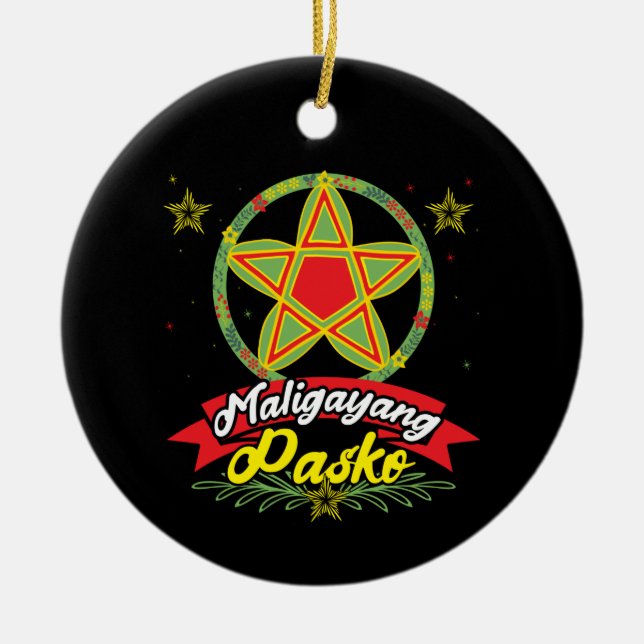 Maligayang Pasko Filipino Weihnachten Philippinen Keramik Ornament (Vorne)