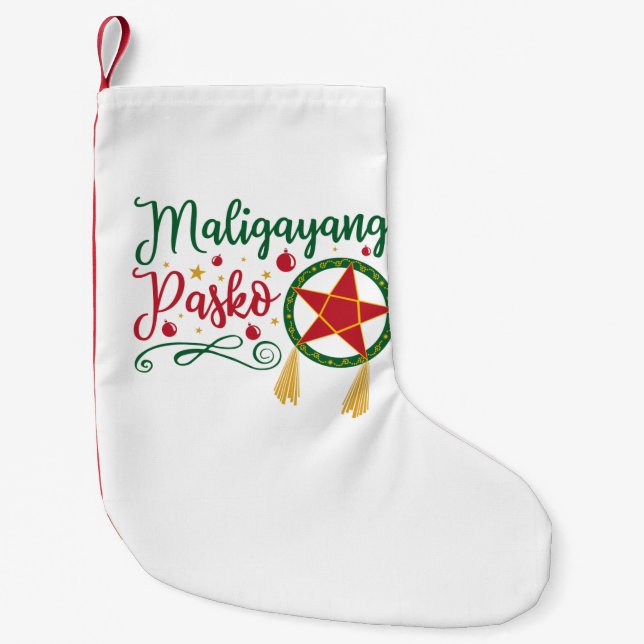 Maligayang Pasko Filipino Weihnachten Philippinen Kleiner Weihnachtsstrumpf (Vorderseite)