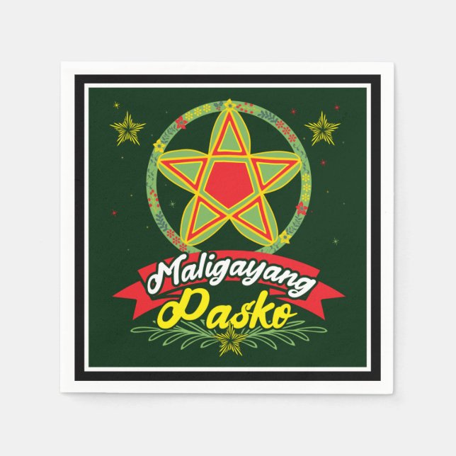 Maligayang Pasko Filipino Weihnachten Philippinen Serviette (Vorderseite)