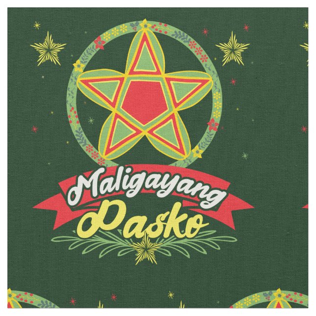 Maligayang Pasko Filipino Weihnachten Philippinen Stoff (Nahaufnahme)