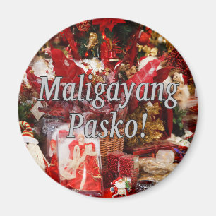 Maligayang Pasko! Frohe Weihnachten in Tagalog wf Magnet