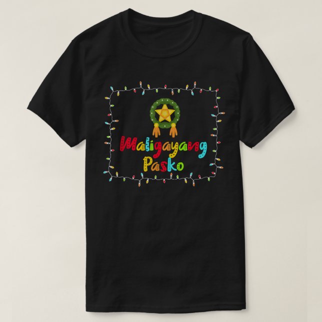 Maligayang Pasko Parol Light Filipino T-Shirt (Design vorne)
