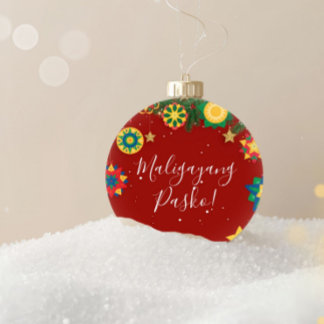 Maligayang Pasko Personalized Filipino Christmas Keramik Ornament