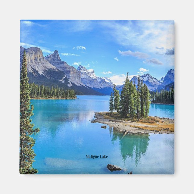 Maligne Lake, Alberta, Kanada Magnet (Vorne)