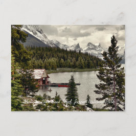 Maligne Lake Boat Shed Jasper Natn'l Park Postcard Postkarte