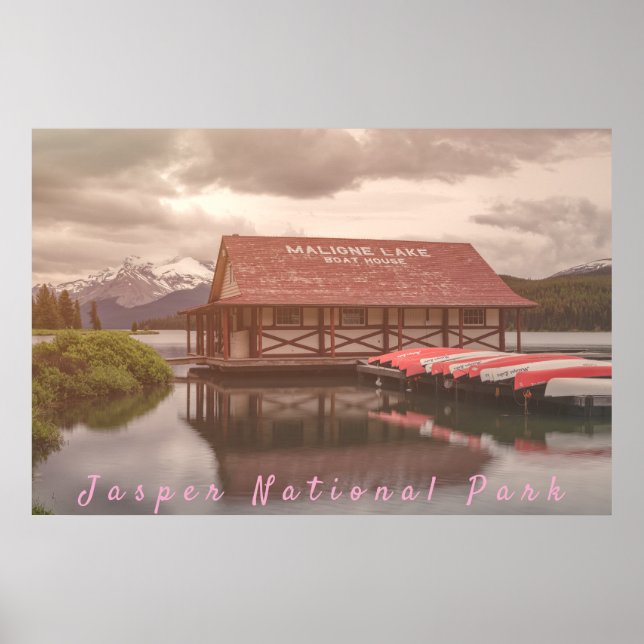 Maligne Lake Boathouse Poster (Vorne)