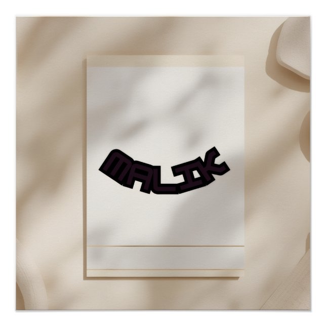 Malik Modern Name Print – Bold Minimalist Typograp Poster (Vorderseite)