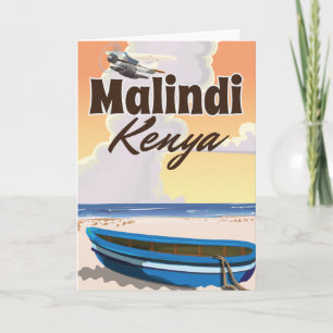 Malindi Kenia Vintage Urlaubsposter Feiertagskarte