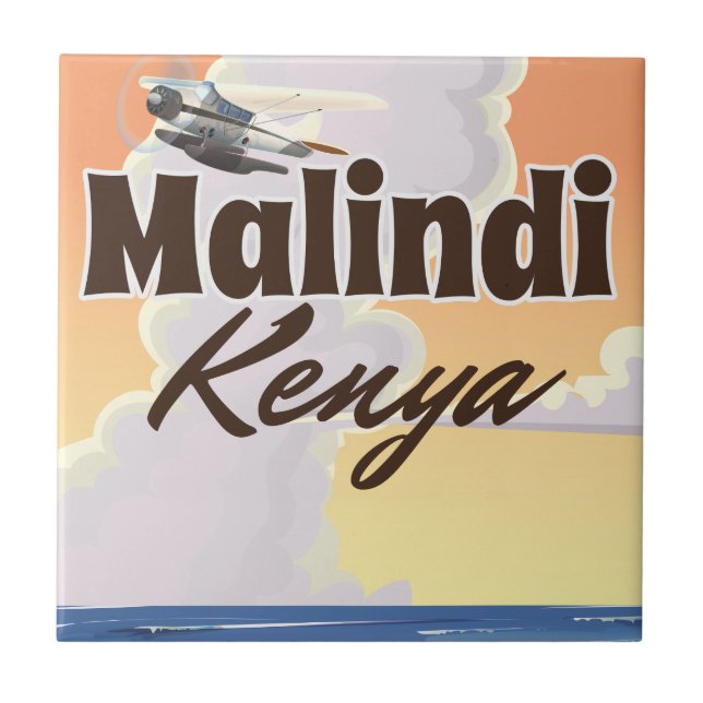 Malindi kenya Vintager Urlaub Poster Fliese (Vorderseite)