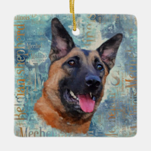 Malinois - belgischer Schäfer - Mechelaar Keramikornament