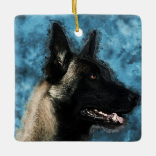 Malinois belgischer Schäfer - Mechelaar Keramikornament