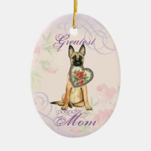 Malinois Heart Mama Keramik Ornament