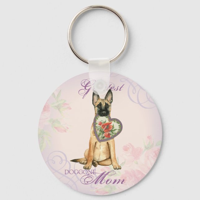 Malinois Heart Mama Schlüsselanhänger (Vorderseite)