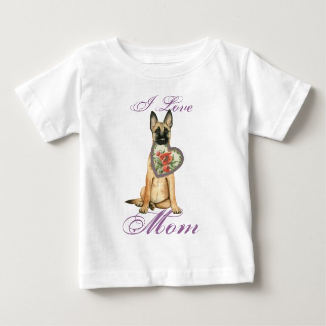 Malinois Herz-Mama Baby T-shirt (Vorderseite)