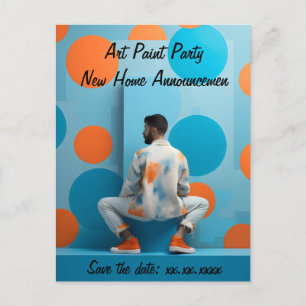 Malkparty DIY-Hausanschrift Ankündigung Postkarte