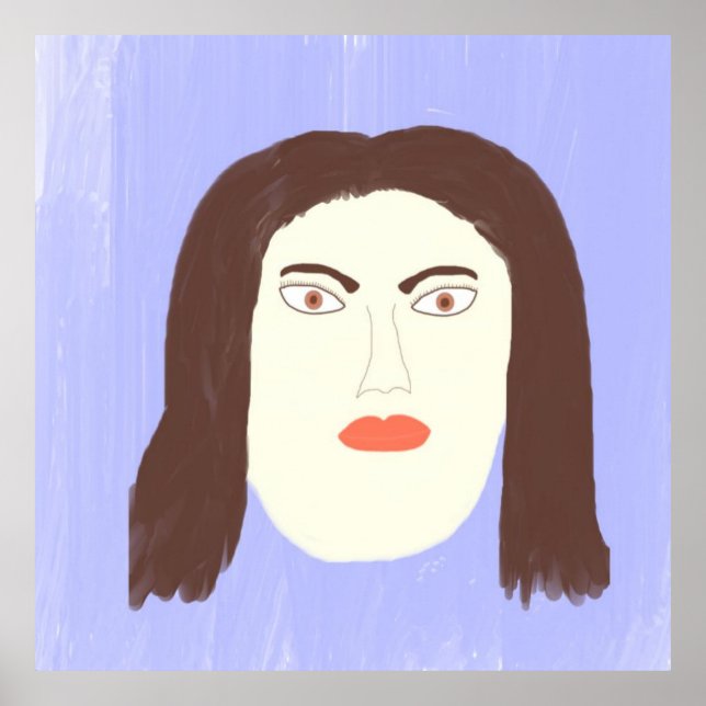 Malkunst des Mädchens im Gesicht abstrakt Poster (Vorne)