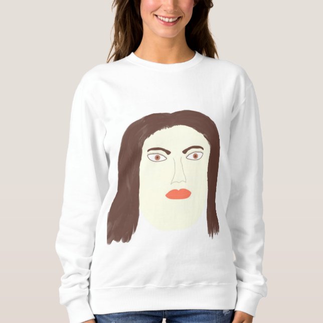Malkunst des Mädchens im Gesicht abstrakt Sweatshirt (Vorderseite)
