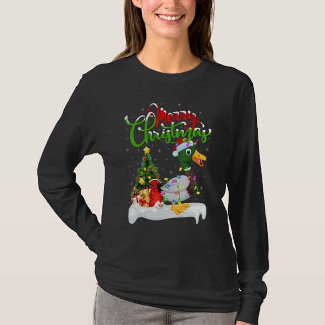 Mallard Bird   Xmas Decorations Santa Mallard Chri T-Shirt (Vorderseite)
