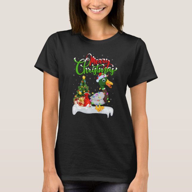 Mallard Bird  Xmas Decorations Santa Mallard Chris T-Shirt (Vorderseite)