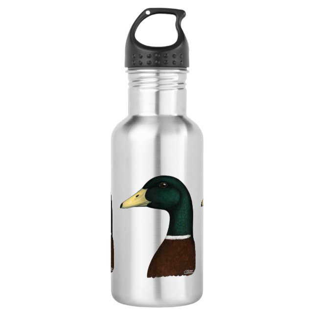 Mallard Drake Head Edelstahlflasche (Vorderseite)