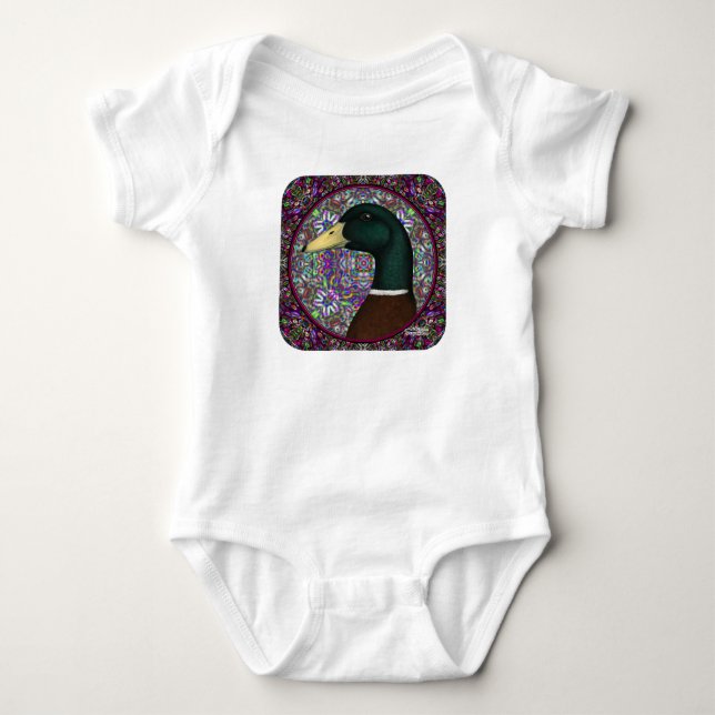Mallard Drake Mosaic Circle Baby Strampler (Vorderseite)