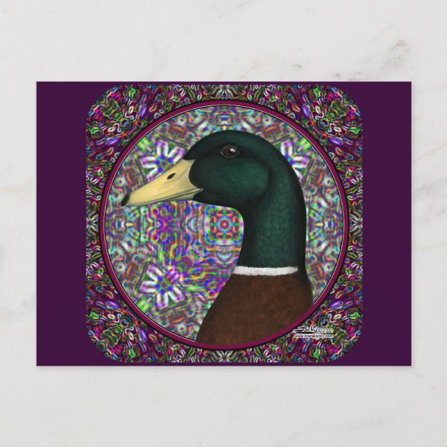 Mallard Drake Mosaic Circle Postkarte (Vorderseite)