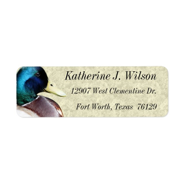 Mallard Drake Personal Mailing Labels (Vorne)