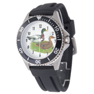 Mallard Drake und Duck Armbanduhr