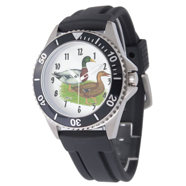 Mallard Drake und Duck Armbanduhr (Schrägansicht)