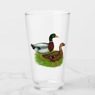 Mallard Drake und Duck Glas