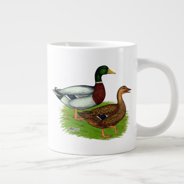 Mallard Drake und Duck Jumbo-Tasse (Rechts)