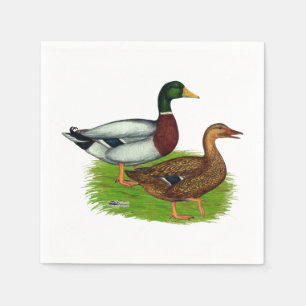 Mallard Drake und Ente Serviette