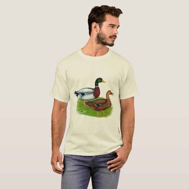Mallard Drake und Ente T-Shirt (Vorne ganz)