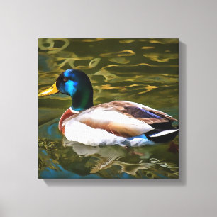 Mallard Duck Artistic Portrait Leinwanddruck