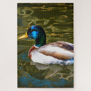 Mallard Duck Artistic Portrait Puzzle