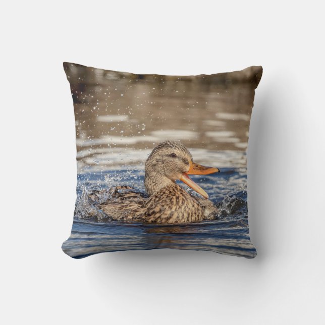 Mallard Duck at Downing Park Kissen (Vorderseite)