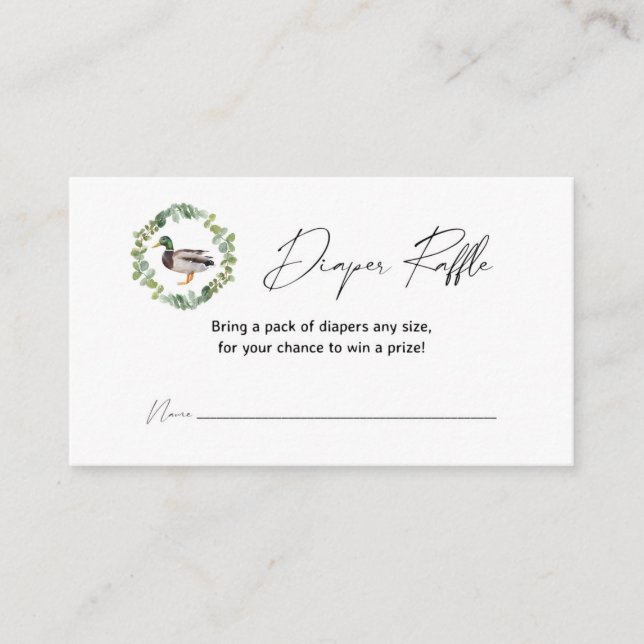 Mallard Duck Baby Duck Duck Windelwulst Raffle Car Begleitkarte (Vorderseite)