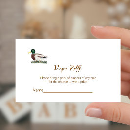 Mallard Duck Baby Shower Diaper Raffle Ticket Begleitkarte