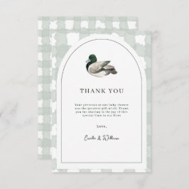 Mallard Duck Baby Shower Gender Neutral Green Dankeskarte