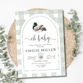 Mallard Duck Baby Shower Invitation, Neutral Green Einladung