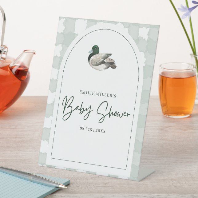 Mallard Duck Baby Shower Party Gender Neutral Baby Sockelschild (In Situ)