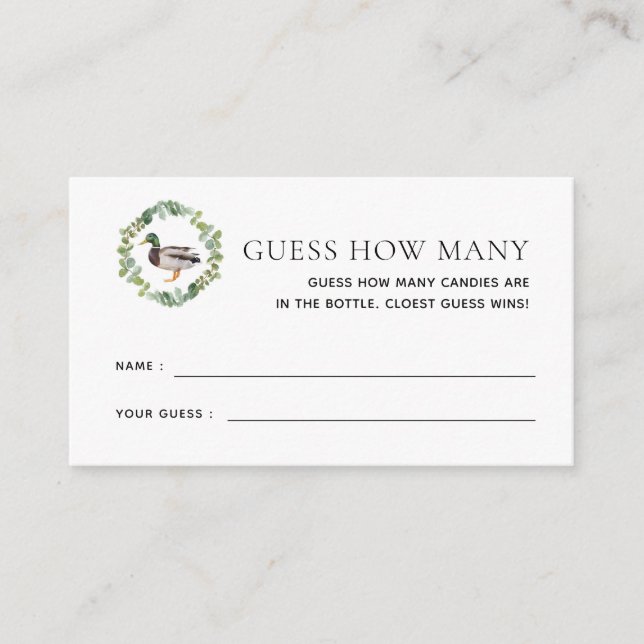 Mallard Duck Baby Showroom schätzt wie viele Spiel Begleitkarte (Vorderseite)