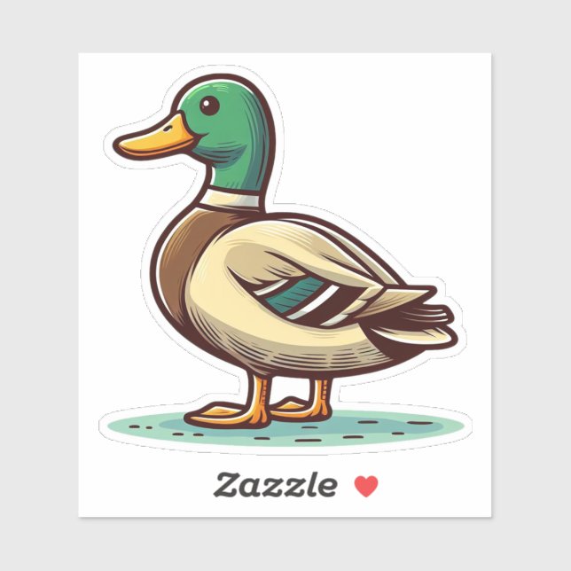 Mallard Duck bird Custom Cut Vinyl Sticker (Blatt)