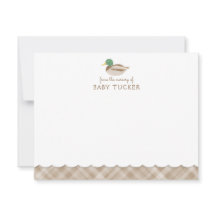 Mallard Duck Brown Preppy Kariert Baby Boy Note Ca