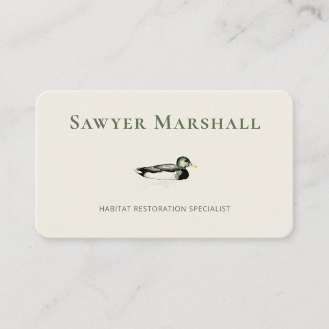 Mallard Duck Business Card Visitenkarte (Vorderseite)
