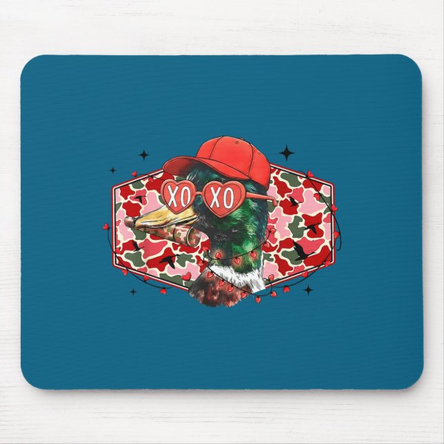 Mallard Duck Camouflage Happy Valentine's Day Hunt Mousepad (Vorne)