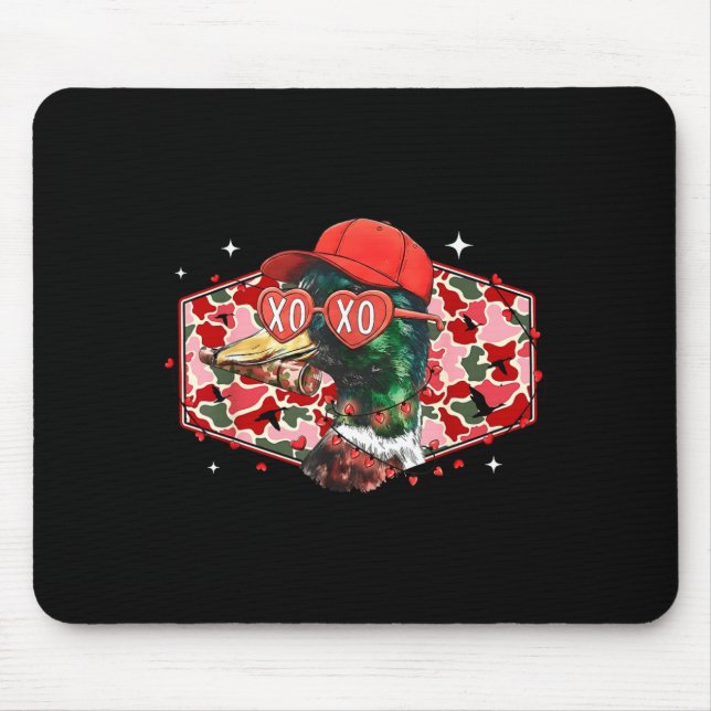 Mallard Duck Camouflage Happy Valentine's Day Hunt Mousepad (Vorne)