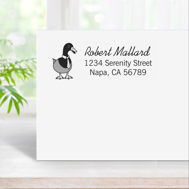 Mallard Duck Collar Necktie Return Address Gummistempel (Von Creator hochgeladen)
