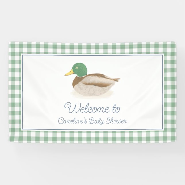 Mallard Duck Country Hunting Baby Showküche Willko Banner (Horizontal)