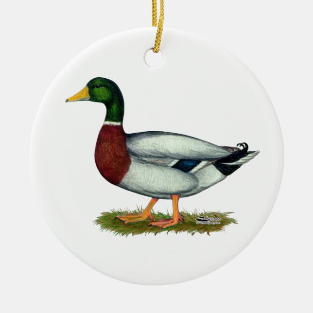 Mallard Duck Drake Keramik Ornament (Vorne)